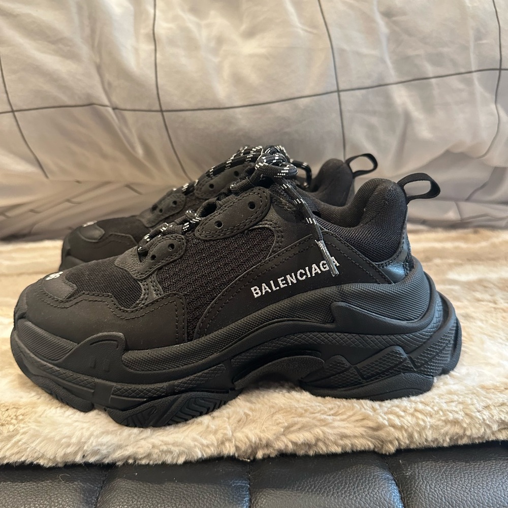 Balenciaga Black Women’s Triple-S Style Sneakers Size 6 - Like New, Worn Once